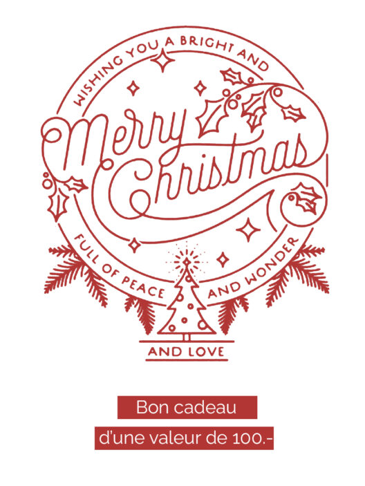 Carte de noël avec bon de 100 euros.